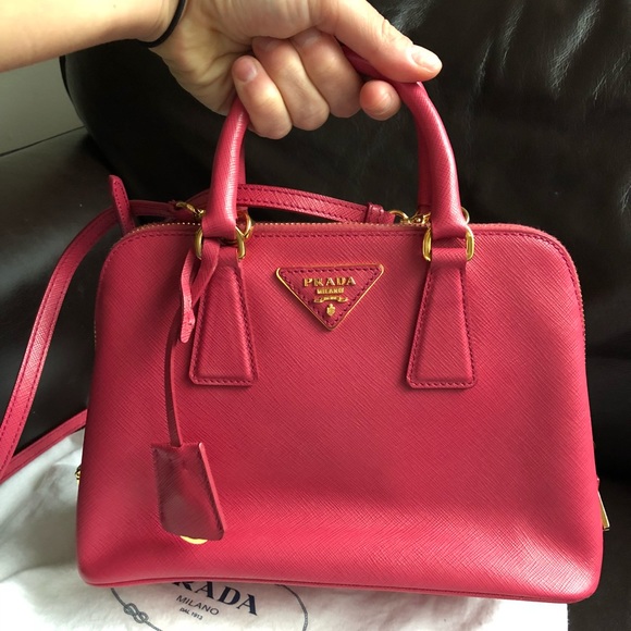 Prada deep pink bag with handles and strap - Picture 7 of 8
